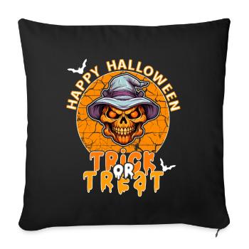 Halloween Design Creepy Skeleton Design - Sofa pillowcase 17,3'' x 17,3'' (45 x 45 cm) - black - Front