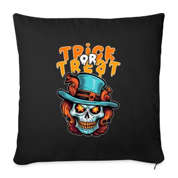 Halloween Design Creepy Skeleton Design - Sofa pillowcase 17,3'' x 17,3'' (45 x 45 cm) - black - Front
