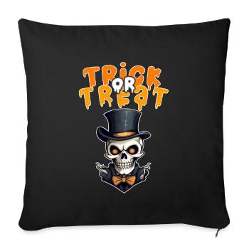 Halloween Design Creepy Skeleton Design - Sofa pillowcase 17,3'' x 17,3'' (45 x 45 cm) - black - Front