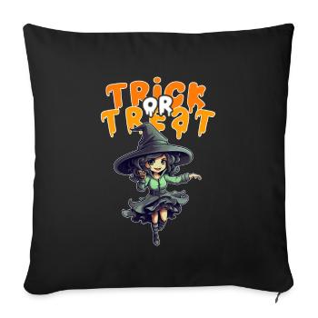 Halloween Design Hexe Witch Design - Sofa pillowcase 17,3'' x 17,3'' (45 x 45 cm) - black - Front
