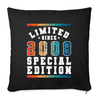 Limited Edition since 2008 Birthday Gift - Sofa pillowcase 17,3'' x 17,3'' (45 x 45 cm) - black - Front