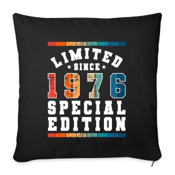 Limited Edition since 1976 Birthday Gift - Sofa pillowcase 17,3'' x 17,3'' (45 x 45 cm) - black - Front