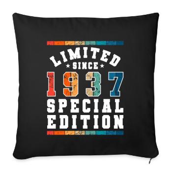 Limited Edition since 1937 Birthday Gift - Sofa pillowcase 17,3'' x 17,3'' (45 x 45 cm) - black - Front