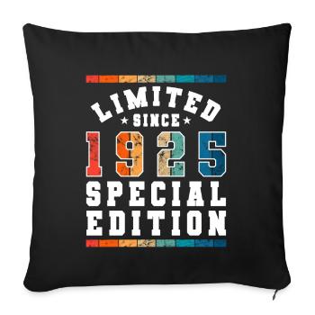 Édition limitée depuis 1925 Cadeau d’anniversaire - Housse de coussin décorative 45 x 45 cm - noir - Devant