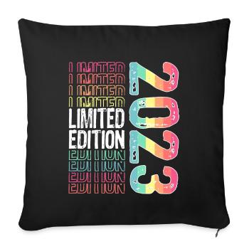 Limited Edition since 2023 Birthday Vintage 2023 - Sofa pillowcase 17,3'' x 17,3'' (45 x 45 cm) - black - Front