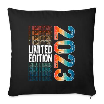 Limited Edition Since 2023 Birthday Vintage 2023 - Sofa pillowcase 17,3'' x 17,3'' (45 x 45 cm) - black - Front