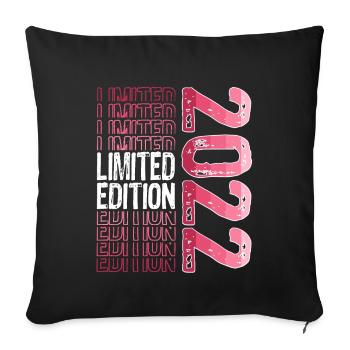 Edition limitée depuis 2022 Anniversaire Millésime 2022 - Housse de coussin décorative 45 x 45 cm - noir - Devant