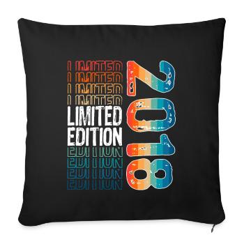 Limited Edition since 2018 Birthday Vintage 2018 - Sofa pillowcase 17,3'' x 17,3'' (45 x 45 cm) - black - Front