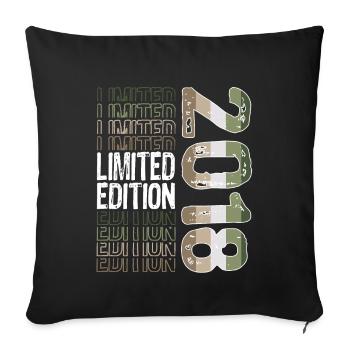 Limited Edition Since 2018 Birthday Vintage 2018 - Sofa pillowcase 17,3'' x 17,3'' (45 x 45 cm) - black - Front