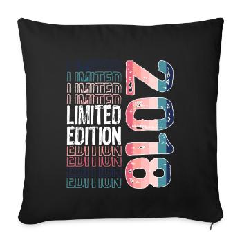 Limited Edition Since 2018 Birthday Vintage 2018 - Sofa pillowcase 17,3'' x 17,3'' (45 x 45 cm) - black - Front