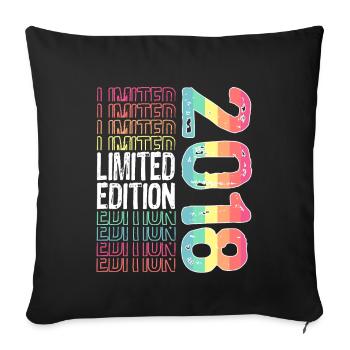 Limited Edition since 2018 Birthday Vintage 2018 - Sofa pillowcase 17,3'' x 17,3'' (45 x 45 cm) - black - Front