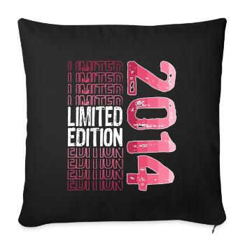Limited Edition Since 2014 Birthday Vintage 2014 - Sofa pillowcase 17,3'' x 17,3'' (45 x 45 cm) - black - Front