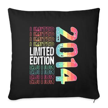 Edition limitée depuis 2014 Anniversaire Millésime 2014 - Housse de coussin décorative 45 x 45 cm - noir - Devant