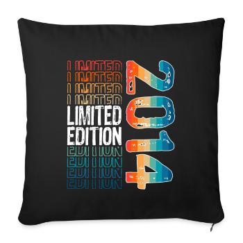 Limited Edition Since 2014 Birthday Vintage 2014 - Sofa pillowcase 17,3'' x 17,3'' (45 x 45 cm) - black - Front