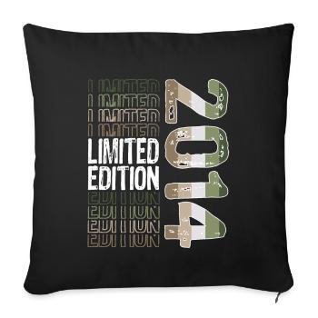 Limited Edition Since 2014 Birthday Vintage 2014 - Sofa pillowcase 17,3'' x 17,3'' (45 x 45 cm) - black - Front