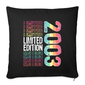 Limited Edition Since 2003 Birthday Vintage 2003 - Sofa pillowcase 17,3'' x 17,3'' (45 x 45 cm) - black - Front