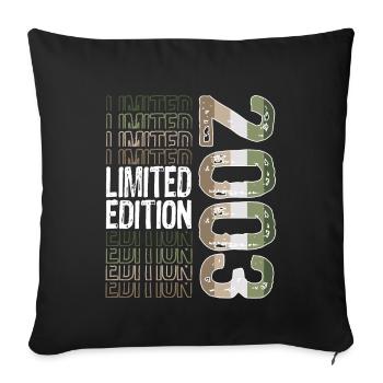 Limited Edition Since 2003 Birthday Vintage 2003 - Sofa pillowcase 17,3'' x 17,3'' (45 x 45 cm) - black - Front