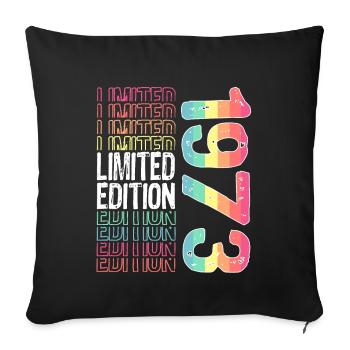 Edition limitée depuis 1973 Anniversaire Millésime 1973 - Housse de coussin décorative 45 x 45 cm - noir - Devant