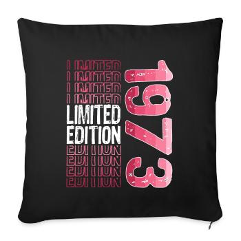 Edition limitée depuis 1973 Anniversaire Millésime 1973 - Housse de coussin décorative 45 x 45 cm - noir - Devant