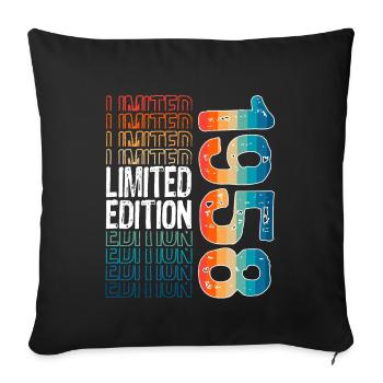 Limited Edition Since 1958 Birthday Vintage 1958 - Sofa pillowcase 17,3'' x 17,3'' (45 x 45 cm) - black - Front