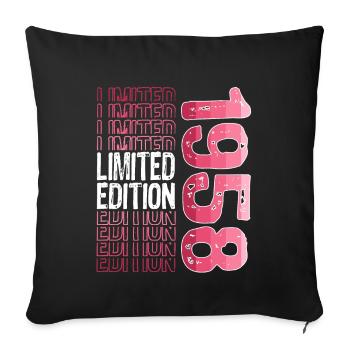 Limited Edition Since 1958 Birthday Vintage 1958 - Sofa pillowcase 17,3'' x 17,3'' (45 x 45 cm) - black - Front