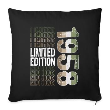 Limited Edition since 1958 Birthday Vintage 1958 - Sofa pillowcase 17,3'' x 17,3'' (45 x 45 cm) - black - Front