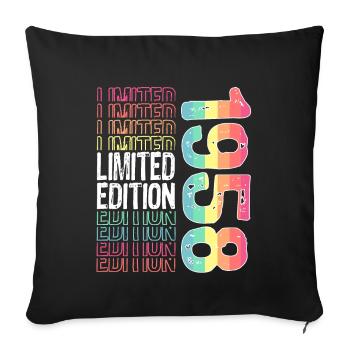 Limited Edition Since 1958 Birthday Vintage 1958 - Sofa pillowcase 17,3'' x 17,3'' (45 x 45 cm) - black - Front