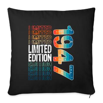 Limited Edition Since 1947 Birthday Vintage 1947 - Sofa pillowcase 17,3'' x 17,3'' (45 x 45 cm) - black - Front