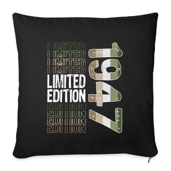 Limited Edition Since 1947 Birthday Vintage 1947 - Sofa pillowcase 17,3'' x 17,3'' (45 x 45 cm) - black - Front