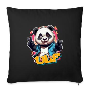 ULF - Handsome Boy Name with Cool Panda - Sofa pillowcase 17,3'' x 17,3'' (45 x 45 cm) - black - Front