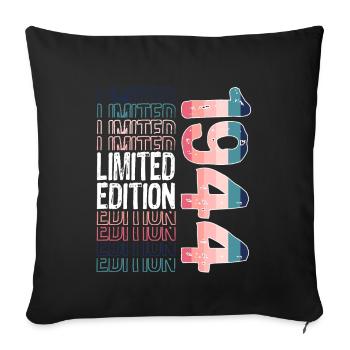 Edition limitée depuis 1944 Anniversaire Millésime 1944 - Housse de coussin décorative 45 x 45 cm - noir - Devant