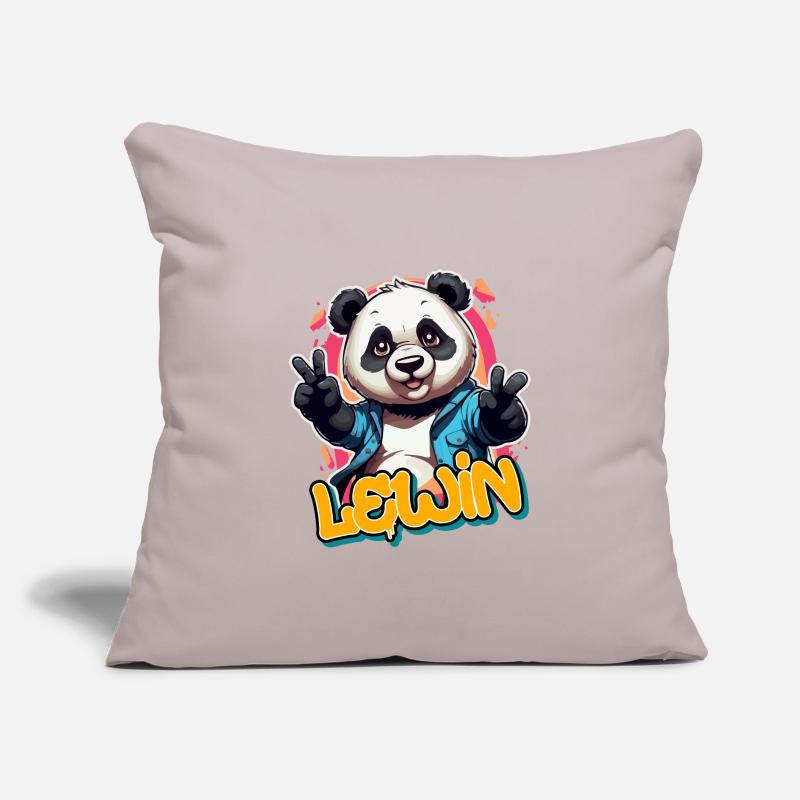 LEWIN - Handsome boy name with cool panda Sofa pillowcase 17,3'' x 17,3'' (45 x 45 cm)