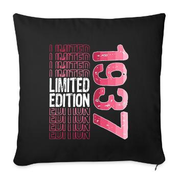 Edition limitée depuis 1937 Anniversaire Millésime 1937 - Housse de coussin décorative 45 x 45 cm - noir - Devant