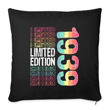 Edition limitée depuis 1939 Anniversaire Millésime 1939 - Housse de coussin décorative 45 x 45 cm - noir - Devant