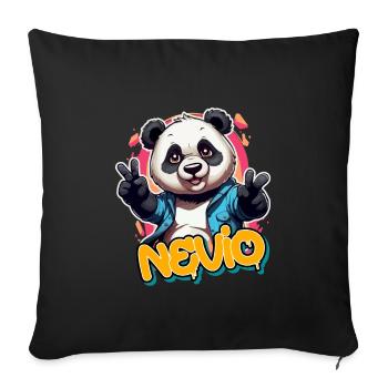NEVIO - Handsome Boy Name with Cool Panda - Sofa pillowcase 17,3'' x 17,3'' (45 x 45 cm) - black - Front