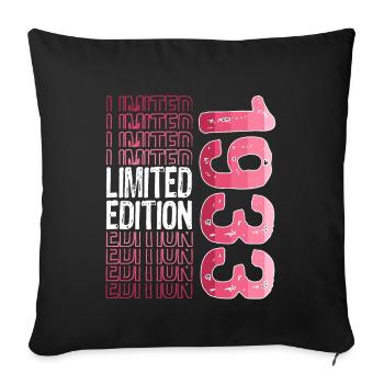 Edition limitée depuis 1933 Anniversaire Millésime 1933 - Housse de coussin décorative 45 x 45 cm - noir - Devant
