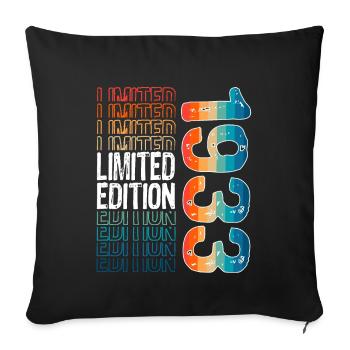 Edition limitée depuis 1933 Anniversaire Millésime 1933 - Housse de coussin décorative 45 x 45 cm - noir - Devant