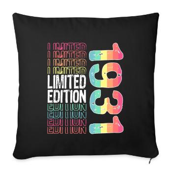 Limited Edition Since 1931 Birthday Vintage 1931 - Sofa pillowcase 17,3'' x 17,3'' (45 x 45 cm) - black - Front