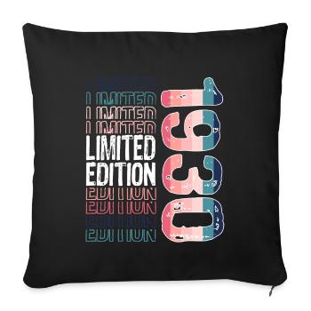 Édition limitée depuis 1930 anniversaire Vintage des années 1930 - Housse de coussin décorative 45 x 45 cm - noir - Devant