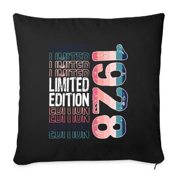 Edition limitée depuis 1928 Anniversaire Millésime 1928 - Housse de coussin décorative 45 x 45 cm - noir - Devant