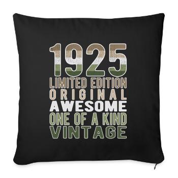 Edition limitée depuis 1925 Anniversaire Millésime 1925 - Housse de coussin décorative 45 x 45 cm - noir - Devant