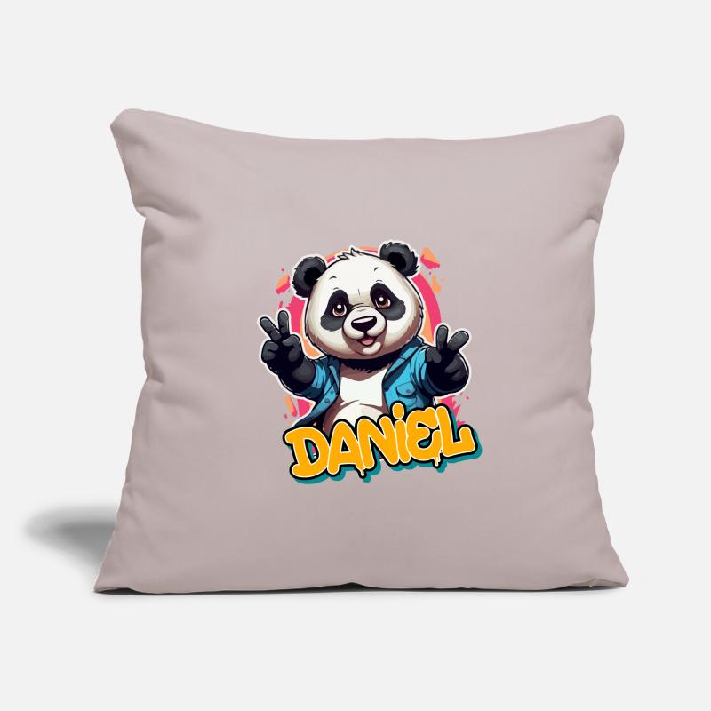 DANIEL - Handsome Boy Name with Cool Panda Sofa pillowcase 17,3'' x 17,3'' (45 x 45 cm)