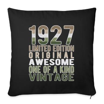 Limited Edition Since 1927 Birthday Vintage 1927 - Sofa pillowcase 17,3'' x 17,3'' (45 x 45 cm) - black - Front