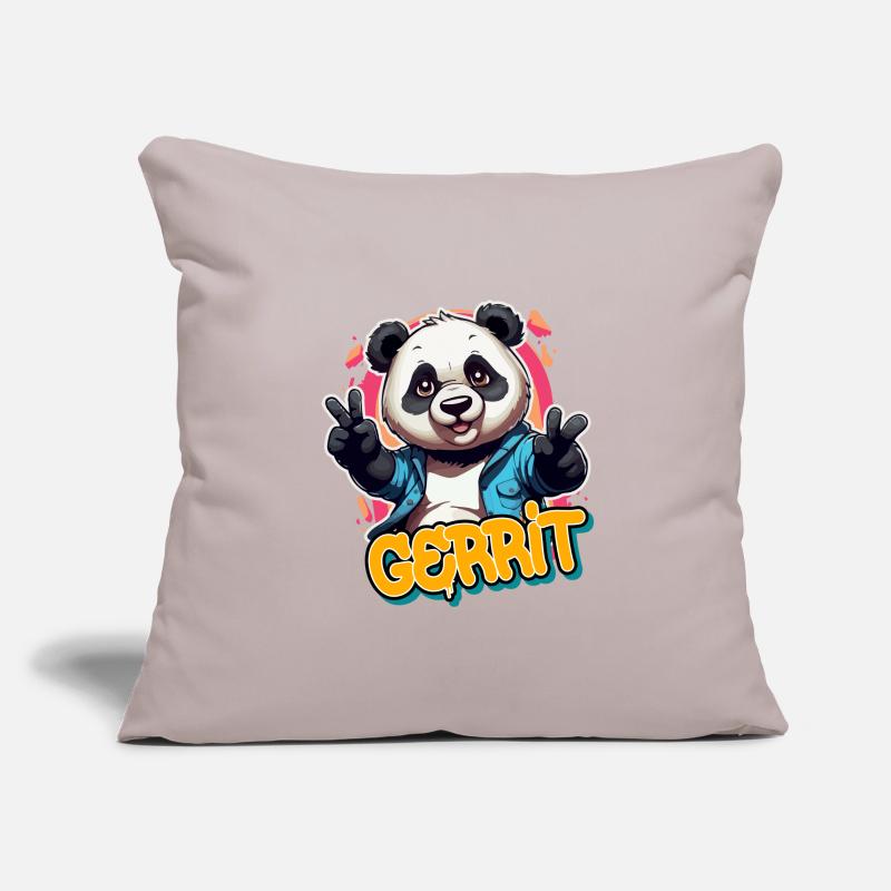 GERRIT - Handsome boy name with cool panda Sofa pillowcase 17,3'' x 17,3'' (45 x 45 cm)