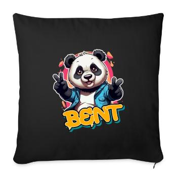 BENT - Handsome boy name with cool panda - Sofa pillowcase 17,3'' x 17,3'' (45 x 45 cm) - black - Front