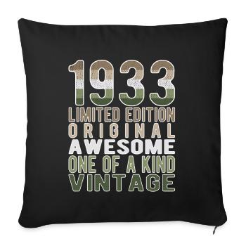 Limited Edition Since 1933 Birthday Vintage 1933 - Sofa pillowcase 17,3'' x 17,3'' (45 x 45 cm) - black - Front