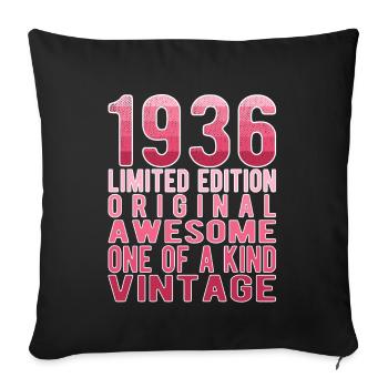 Edition limitée depuis 1936 Anniversaire Millésime 1936 - Housse de coussin décorative 45 x 45 cm - noir - Devant