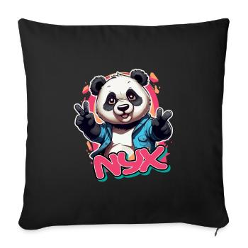 NYX - Beau nom de fille avec Cool Panda - Housse de coussin décorative 45 x 45 cm - noir - Devant