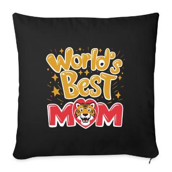 Best Mom Forever - Cadeau de fête des mères - Housse de coussin décorative 45 x 45 cm - noir - Devant