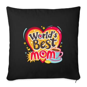 Best Mom Forever - Cadeau de fête des mères - Housse de coussin décorative 45 x 45 cm - noir - Devant